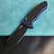 KUBEY KU336D Flipper And Button Lock Knife G10 Handle Black Stonewashe AUS-10