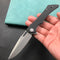 KUBEY KB245D Raven Liner Lock Flipper Knife Black G10 Handle 3.5" Bead Blasted AUS-10