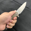 KUBEY KU117FNova Liner Lock Flipper Folding Pocket Knife Tan G10 Handle Satin D2