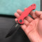 KUBEY KU210F Dugu Liner Lock Folding Knife Red G10 Handle 2.91'' Dark Stonewahsed 14C28N