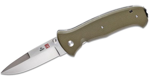 <br />Al Mar Japan S2KOD SERE 2000 Folding Knife 3.6" VG10 Satin Plain Blade, Olive Drab G10 Handles