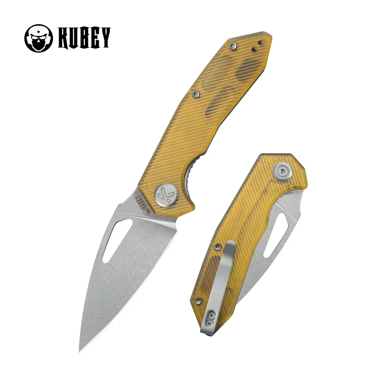 Kubey Knife Coeus KU122S Ultem Linerlock Folder – Beadblast 14C28N Spear Point EDC & Outdoor Folding Knife with Ceramic Ball Bearings