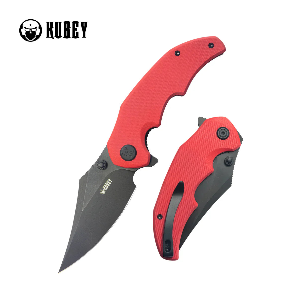 Kubey Knife Ceto KU181E Red G10 Linerlock Folder – Blackwash 14C28N Clip Point EDC & Outdoor Folding Knife with Ceramic Ball Bearings