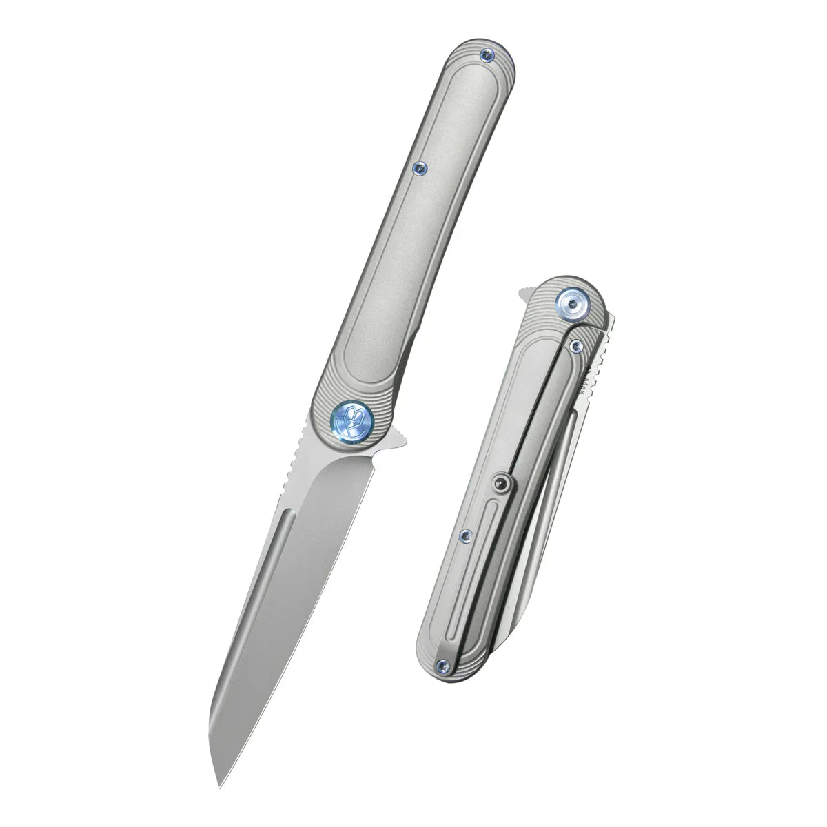 KB KNIVES Dandy KB247J Frame Lock Gentleman’s Folding Knife – Sandblasted Titanium EDC Folder with S90V Sheepsfoot Blade & Ceramic Bearings