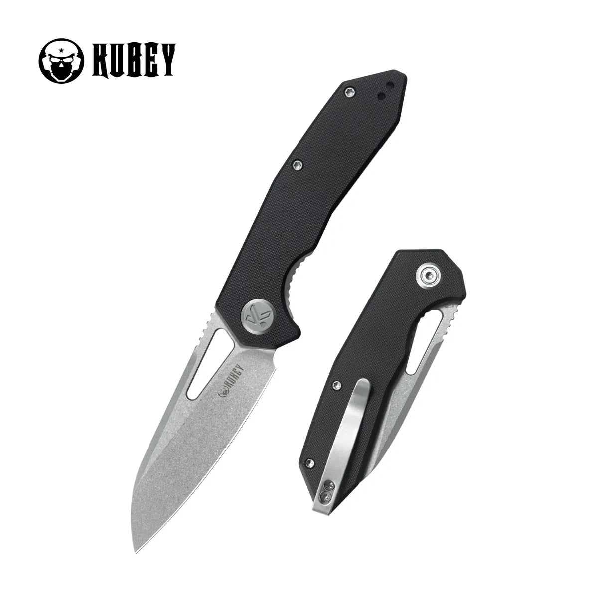 Kubey Knife Vagrant KU291N Black G10 Linerlock Folder – Beadblast 14C28N Sheepsfoot EDC & Outdoor Folding Knife with Ceramic Ball Bearings