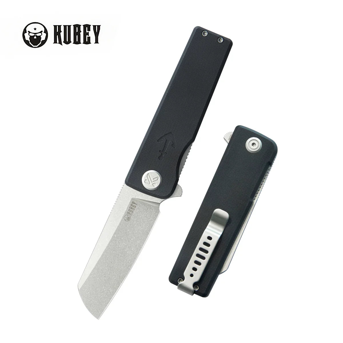 Kubey knife Sailor KU317H Linerlock Folding Knife – Black G10 Handle 3.11” Stonewash 14C28N Sheepfoot EDC Pocket Knife with Caged Ceramic Ball Bearings