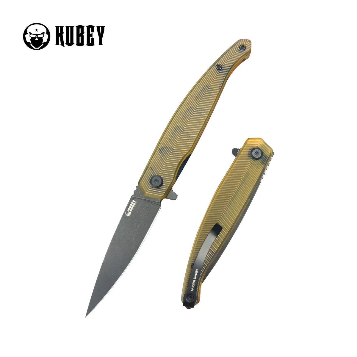 Kubey Knife Mos KU361E Ultem Linerlock Folding Knife – Blackwash 14C28N Spear Point Slim EDC Folder with Ceramic Ball Bearings