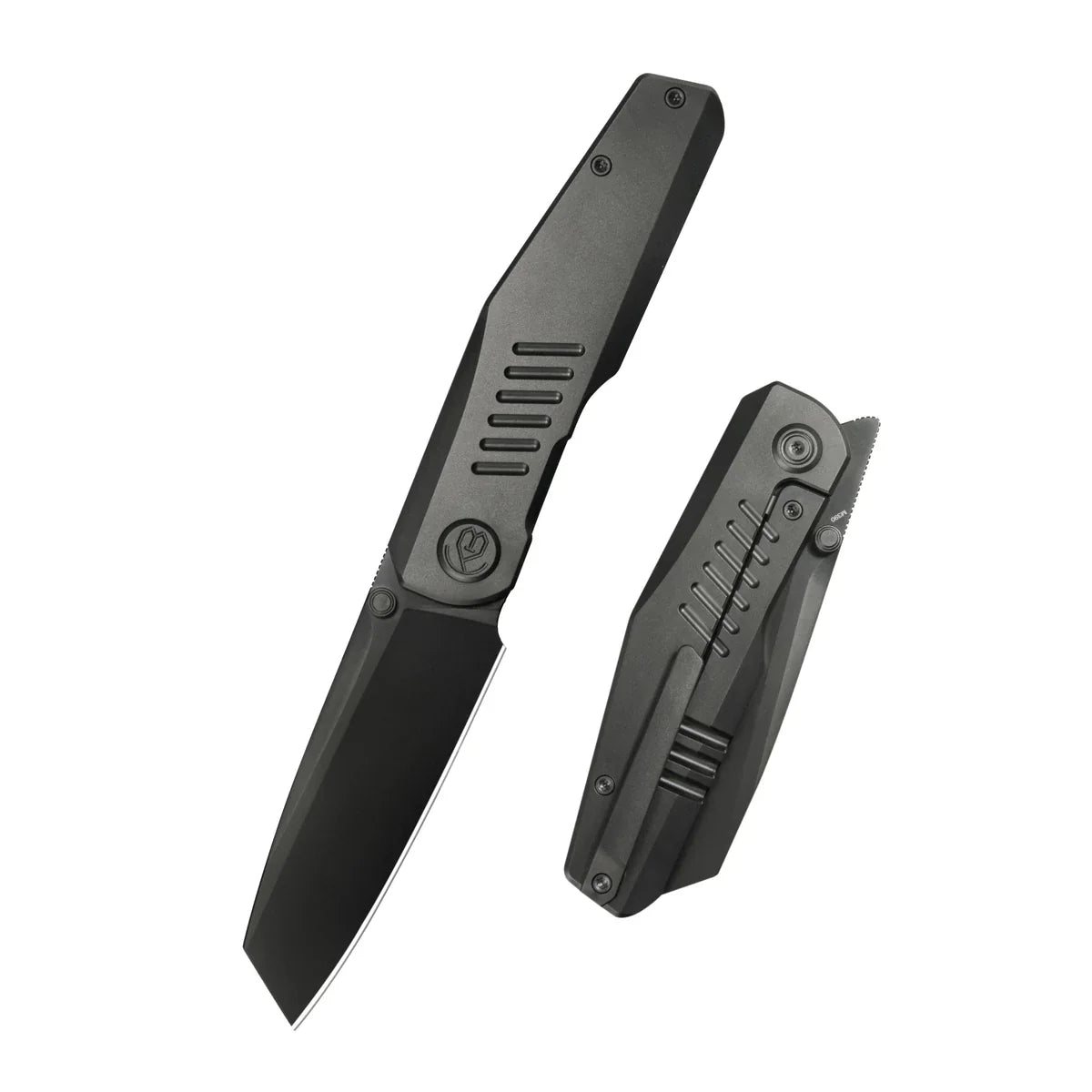 KB KNIVES Protocol KB419C Frame‑Lock Folder – Full DLC‑Coated Titanium Handle, 3.35‑inch DLC Bohler‑M390 Tanto‑Point Knife for Tactical and EDC Use