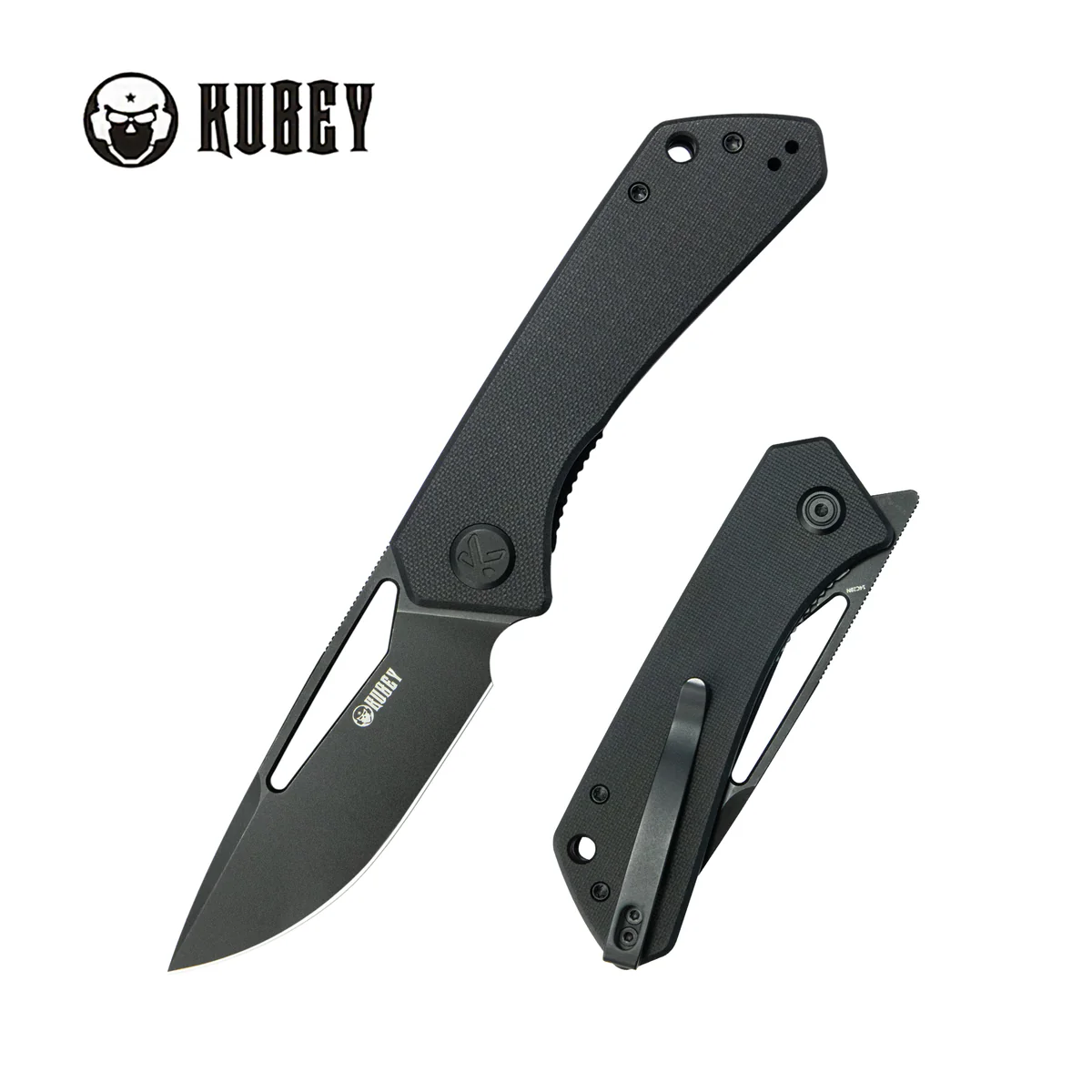 Kubey knife Thalia KU331S Blackout Linerlock Knife – Lightweight 14C28N EDC Folding Knife with G10 Handles & Ceramic Ball Bearings for Outdoor Daily Carry