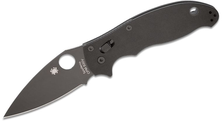 Spyderco C101GPBBK2 Manix 2 Folding Knife 3-3/8" Black Plain S30V Blade, G10 Handles  Folding Knife