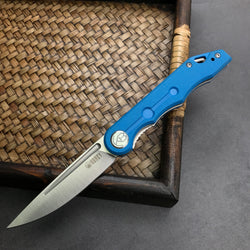 KUBEY KU2101B Mizo Liner Lock Front Flipper Folding Knife Blue G10 Handle