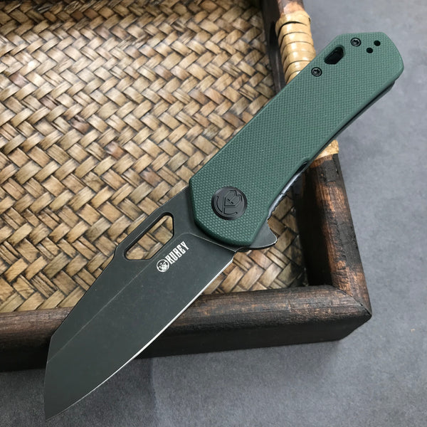 KUBEY KU332D Liner Lock Flipper Folding Knife Dark green G10 Handle