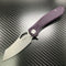 KUBEY KB310G New Drake Lliner Lock Folding Knife purple  G10 Handle (3.4' Sand Blast Stone Wash M390)