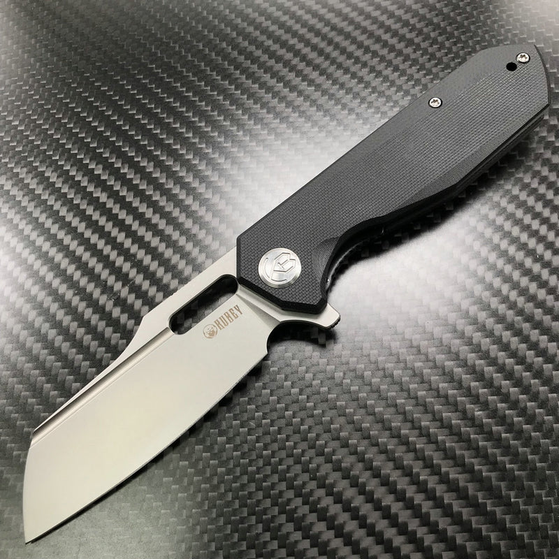 KUBEY KU328A Atlas Liner Lock Folding Knife  black G10 Handle 3.31" Bead Blasted 14C28N