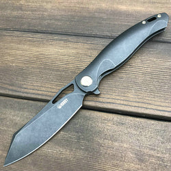 KUBEY KB246B Drake Black Stone Wash S90V Lock Flipper Knife