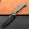 KUBEY KU219C Victory Liner Lock Flipper Knife Tan G10 Handle(3.5" Darkwash Stonewashed  AUS-10)