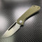 KUBEY KU331D Front Flipper EDC Pocket Folding Knife green G10 Handle 3.27" Bead Blasted D2