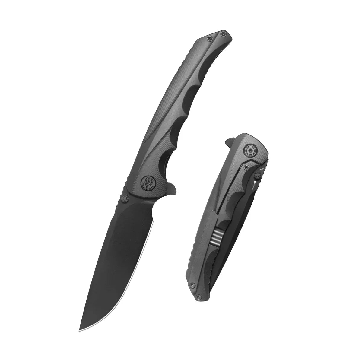 KB KNIVES Zazoo KB389C DLC Frame Lock Folder – Bohler M390 Drop Point Titanium Folding Knife for Hunting, Camping & Heavy-Duty Outdoor EDC