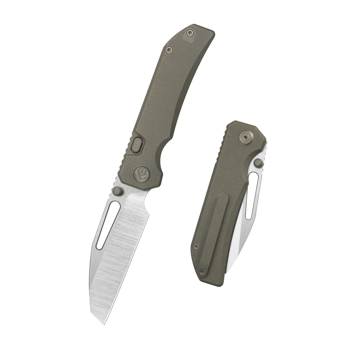 KB KNIVES Venom KB435E Bronze Ano Titanium Top Liner Lock Folder – Belt Satin Hollow Grind CPM S90V Sheepsfoot Premium EDC Knife with Ceramic Ball Bearings
