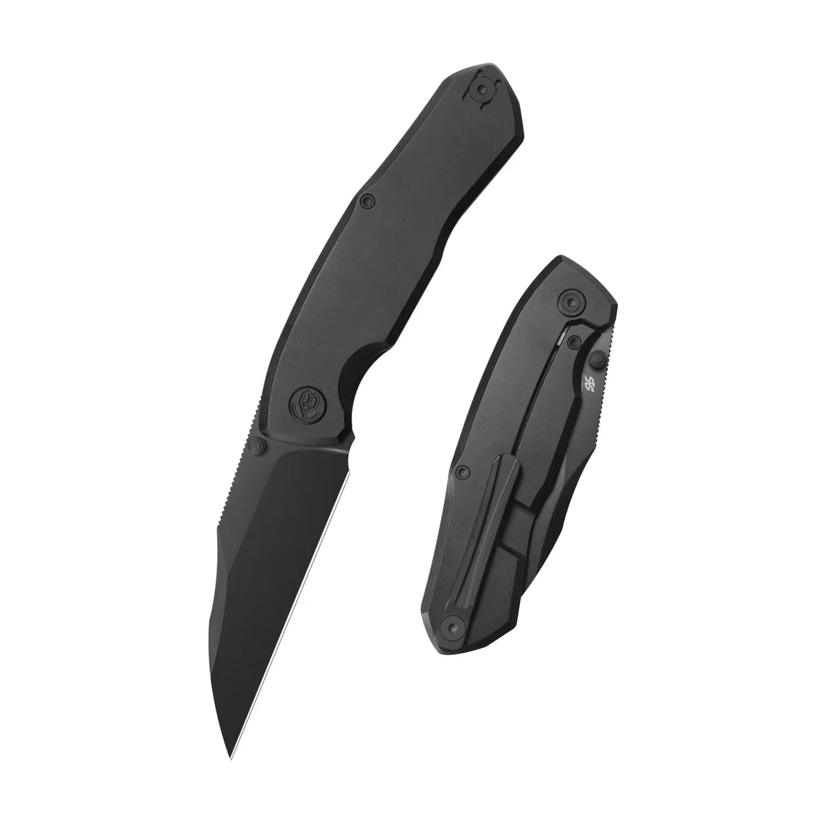 KB KNIVES Mantra KB459C Frame‑Lock Folder – Black PVD‑Coated Titanium Handle, 3.39‑inch DLC Bohler‑M390 Wharncliffe‑Blade Knife for EDC and Tactical Use