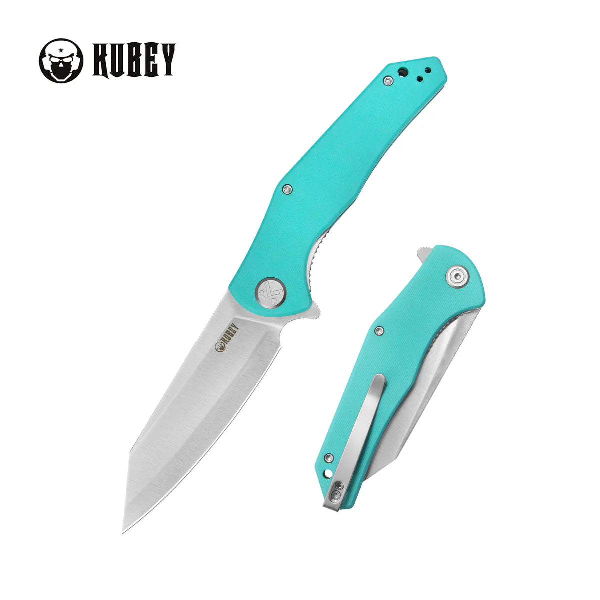 Kubey Flash KU158M Tiffany Blue Linerlock Folder – San Mai M2 Reverse Tanto EDC & Outdoor Knife with Textured G10 Handles & Ceramic Bearings