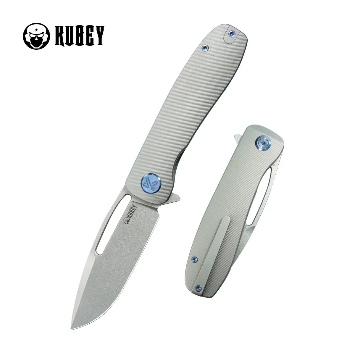 KUBEY knife Supercell KU353A Full Titanium Linerlock Drop Point EDC Folder Built for Premium Carry