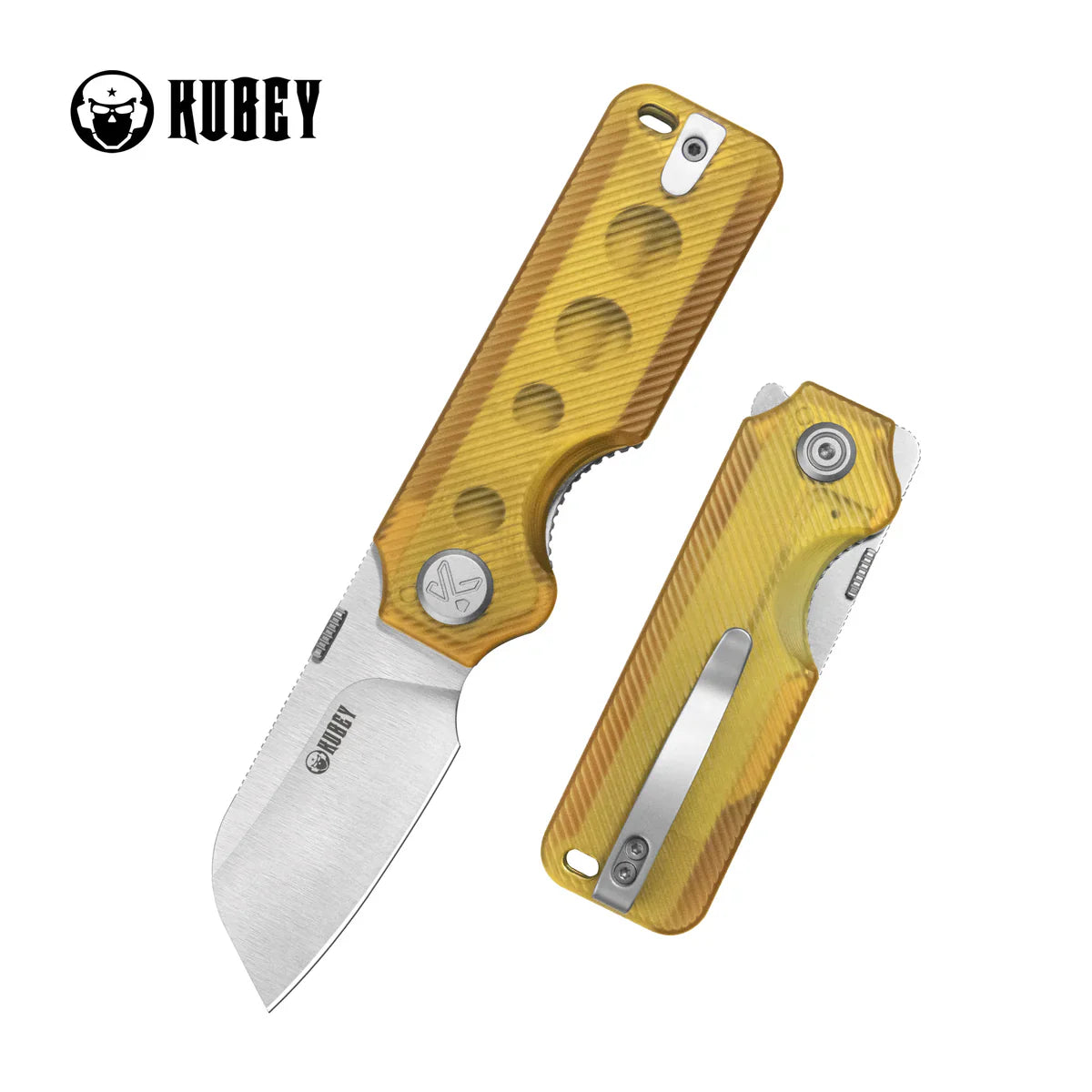 KUBEY knife Boxer KU407C Compact Ultem Linerlock Sheepsfoot Safe compact folding knife for urban EDC