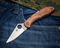 Spyderco C11WDP Delica Folding Knife 2.9" HAP40/SUS410 Satin Plain Blade, Mahogany Pakkawood Handles, KnifeCenter Exclusive
