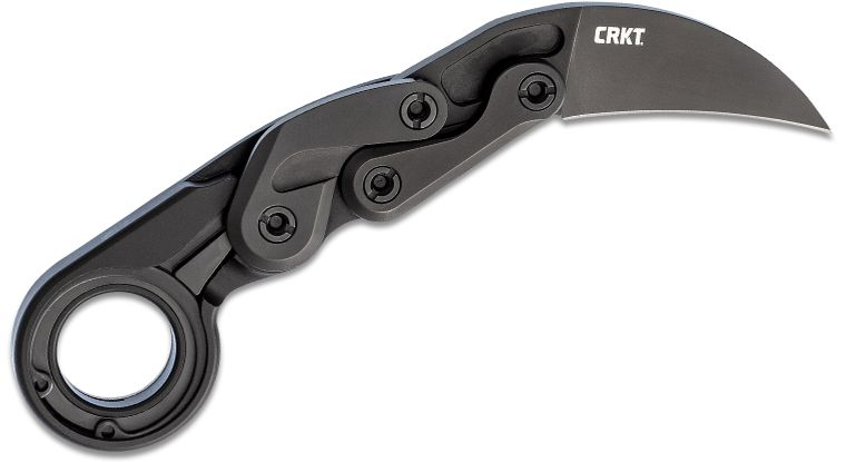Columbia River CRKT 4040 Kinematic Provoke Folding Karambit 2.41" D2 Black Plain Blade, Black Aluminum Handles