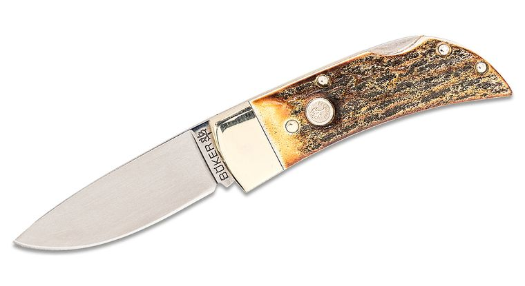 Boker Lockback Folding Knife 2" Blade, Stag Handles 111006