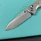 KB Knives KB383C Bluff Axis lock Folding Knife Raw Titanium Handle 3.19" Stonewash  CPM S35VN