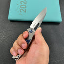 KB knives KB284H Vagrant Frame Lock Folding Pocket Knife Gray Titanium Handle 2.95" Bead Blasted CPM-S35VN