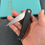 KUBEY knife KU361A MOS Hydra Design Outdoor Flipper Folding Knife Black G-10 Handle 3.27" Stonewash 14C28N Blade