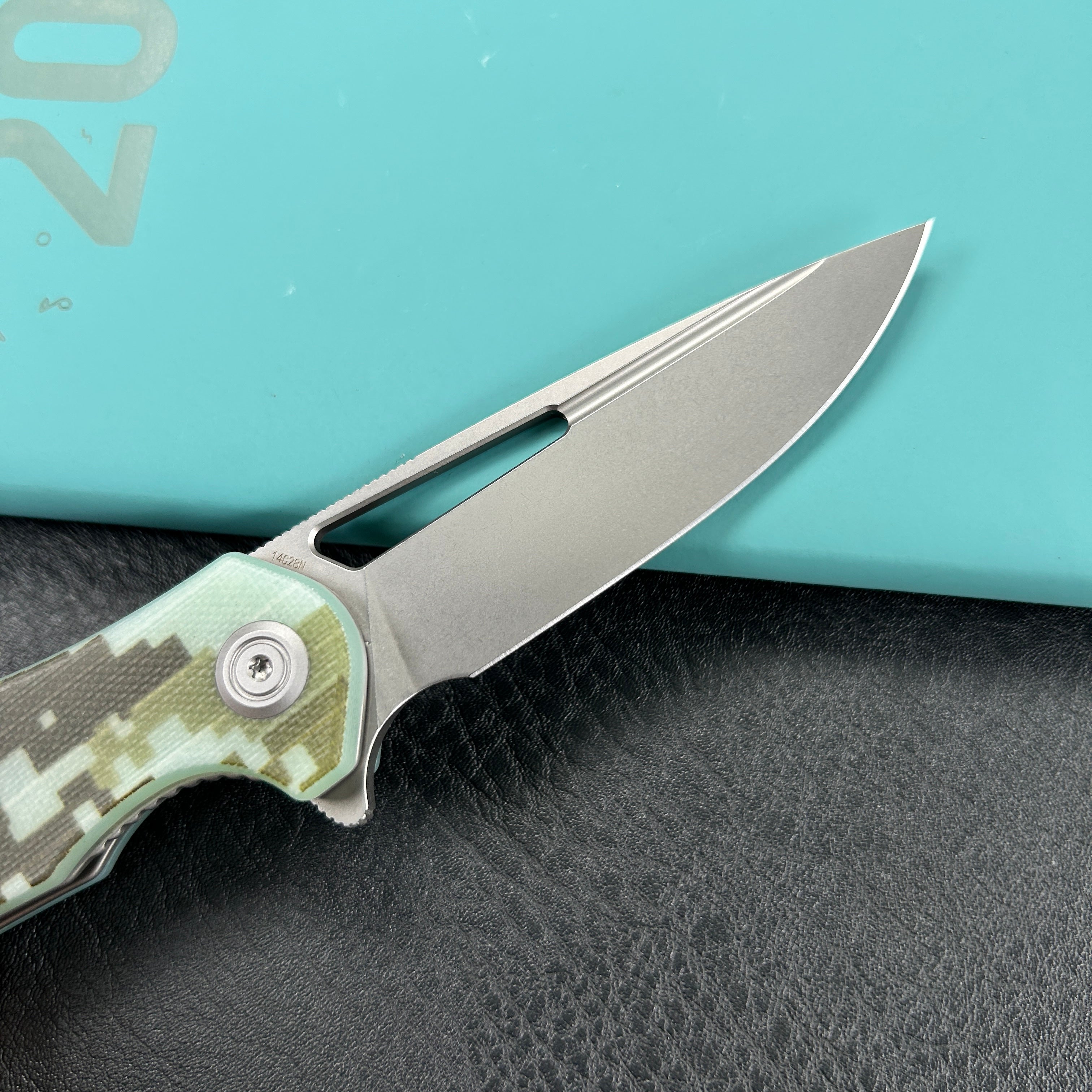 KUBEY KU210H Dugu Liner Lock Folding Knife Camo G10 Handle 2.91'' Beadblast 14C28N Blade