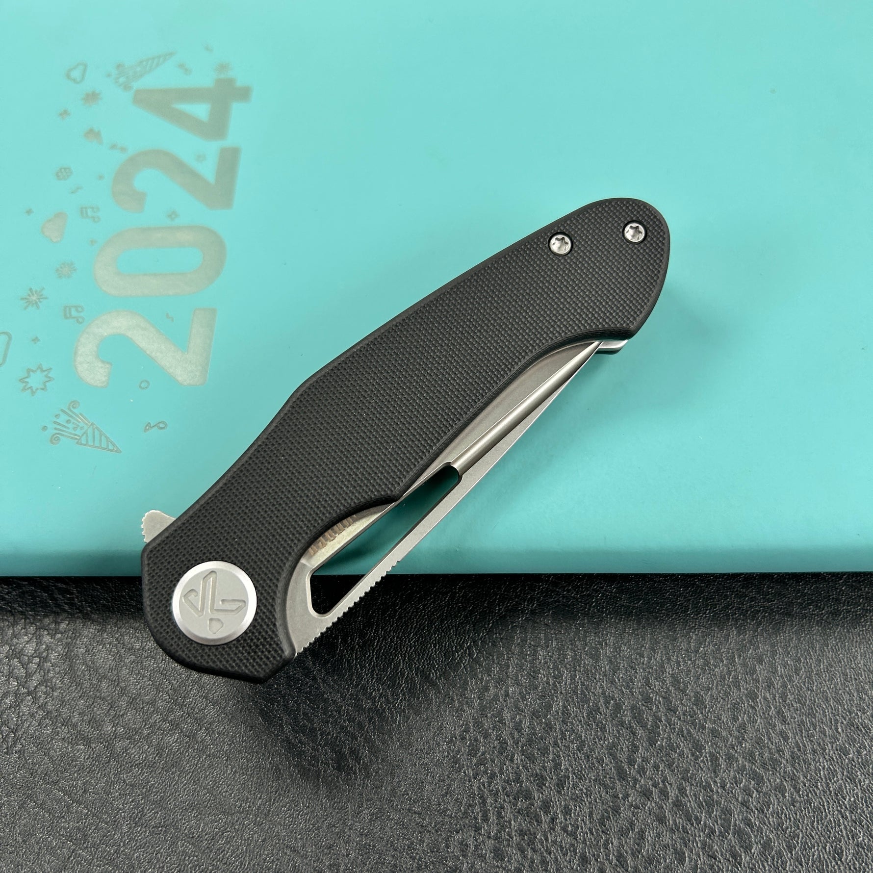KUBEY KU210E Dugu Liner Lock Folding Knife Black G10 Handle 2.91'' Beadblast 14C28N Blade