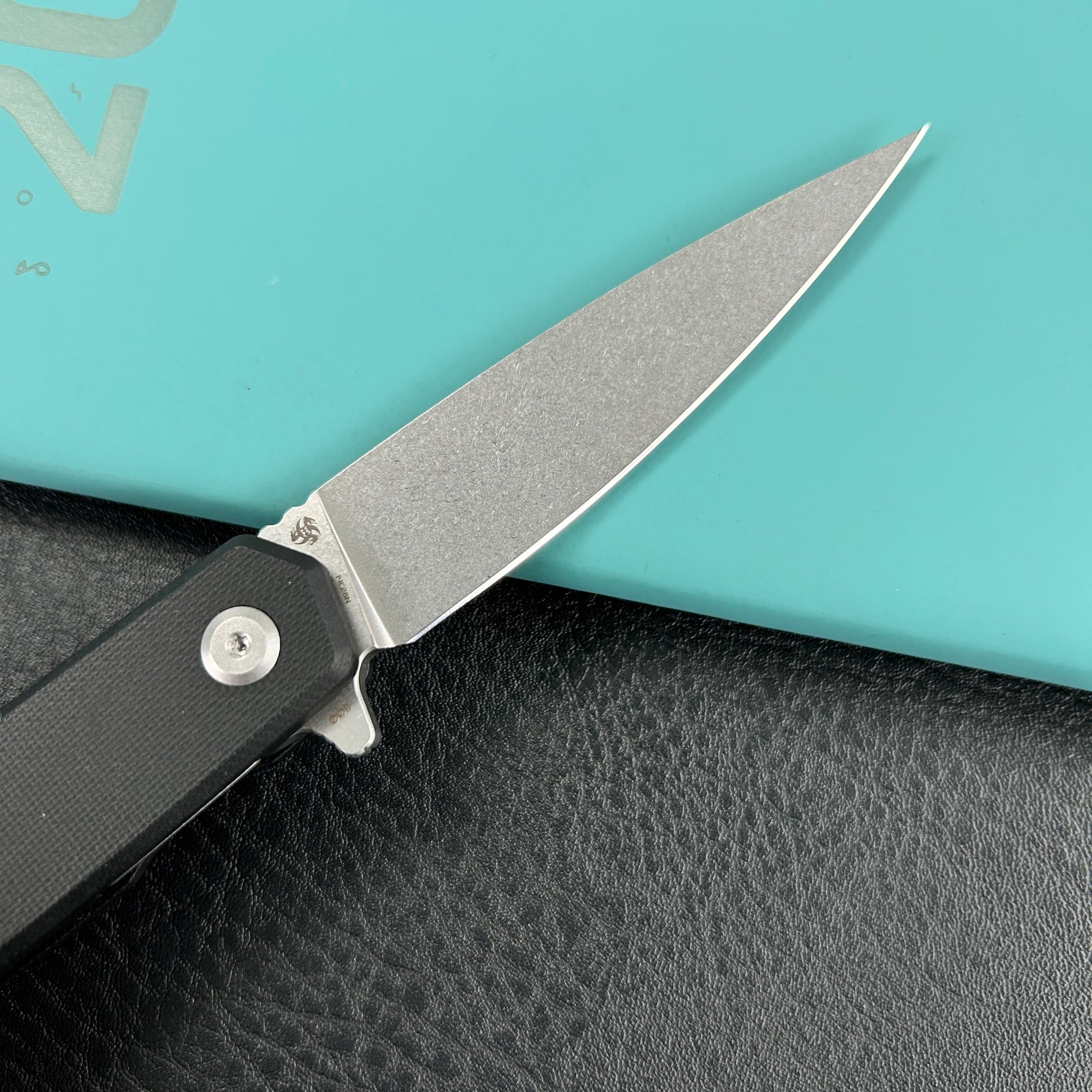 KUBEY knife KU361A MOS Hydra Design Outdoor Flipper Folding Knife Black G-10 Handle 3.27" Stonewash 14C28N Blade