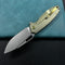 KUBEY KB360G Tityus Frame Lock Flipper Folding Knife Gold Pattern Titanium Handle 3.39" Beadblast 14C28N