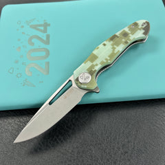 KUBEY KU210H Dugu Liner Lock Folding Knife Camo G10 Handle 2.91'' Beadblast 14C28N Blade