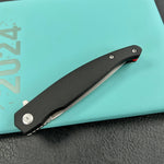 KUBEY knife KU361A MOS Hydra Design Outdoor Flipper Folding Knife Black G-10 Handle 3.27" Stonewash 14C28N Blade