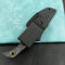 KUBEY KU376A Mikkel Willumsen Design Blade Hunter Drop Point Fixed Blade Knife Black Micarta Handle 2.95''Beadblast 14C28N