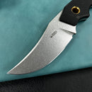 KUBEY KU375A Mikkel Willumsen Design Blade Hunter Clip Point Fixed Blade Knife Black G10 Handle 3.38" Beadblast 14C28N