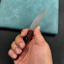 KUBEY KU356D JL Drop Point Fixie Every Day Carry Fixed Blade Knife Red Black G-10 3.11'' Drop Point Beadblast 14C28N