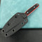 KUBEY KU356D JL Drop Point Fixie Every Day Carry Fixed Blade Knife Red Black G-10 3.11'' Drop Point Beadblast 14C28N