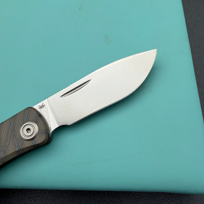 KB KNIVES KB469B El Dorado Slip Joint Pocket Knife Flame Ano Titanium w/ Micro Milling Silver Bead Blast 2.96" M390