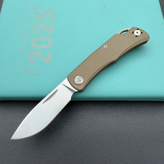 KB KNIVES KB469D El Dorado Slip Joint Pocket Knife Bronze Ano Titanium w/ Micro Milling Silver Bead Blast 2.96" M390
