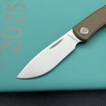 KB KNIVES KB469D El Dorado Slip Joint Pocket Knife Bronze Ano Titanium w/ Micro Milling Silver Bead Blast 2.96" M390