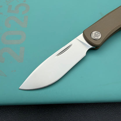 KB KNIVES KB469D El Dorado Slip Joint Pocket Knife Bronze Ano Titanium w/ Micro Milling Silver Bead Blast 2.96" M390