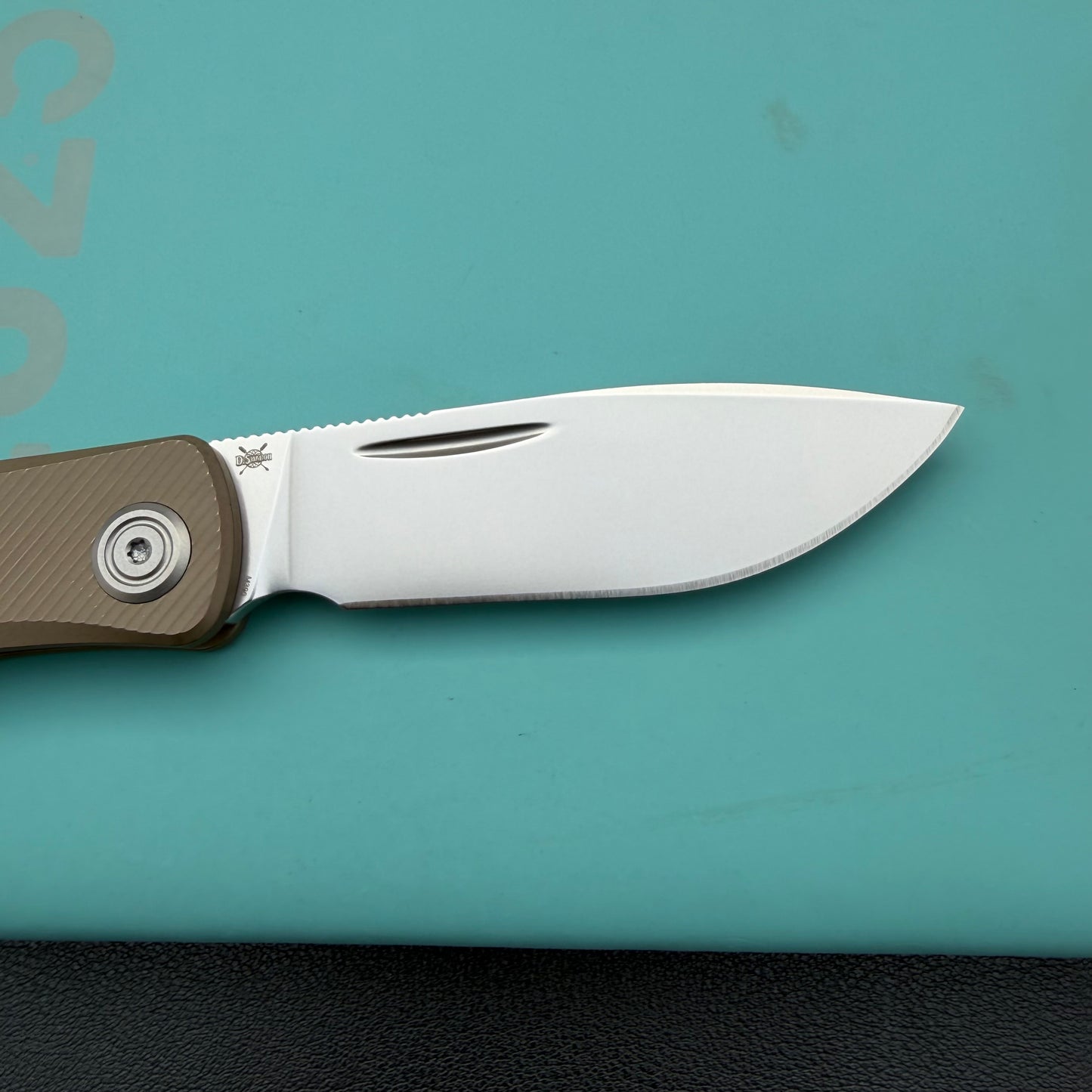 KB KNIVES KB469D El Dorado Slip Joint Pocket Knife Bronze Ano Titanium w/ Micro Milling Silver Bead Blast 2.96" M390