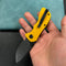 KUBEY KU180N Karaji Liner Lock Dual Thumb Studs Open Folding Pocket Knife Yellow G10 Handle 2.56" Blackwash 14C28N