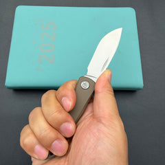 KB KNIVES KB469D El Dorado Slip Joint Pocket Knife Bronze Ano Titanium w/ Micro Milling Silver Bead Blast 2.96" M390